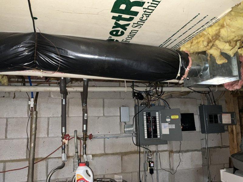 Completed installation of mini split air conditioning system in all-electric residential property. Installed indoor air handler unit, outdoor condenser, refrigerant line set, condensate drain, and electrical connections to existing panel with new dedicated circuit breaker for system operation. System tested and confirmed operational upon completion.