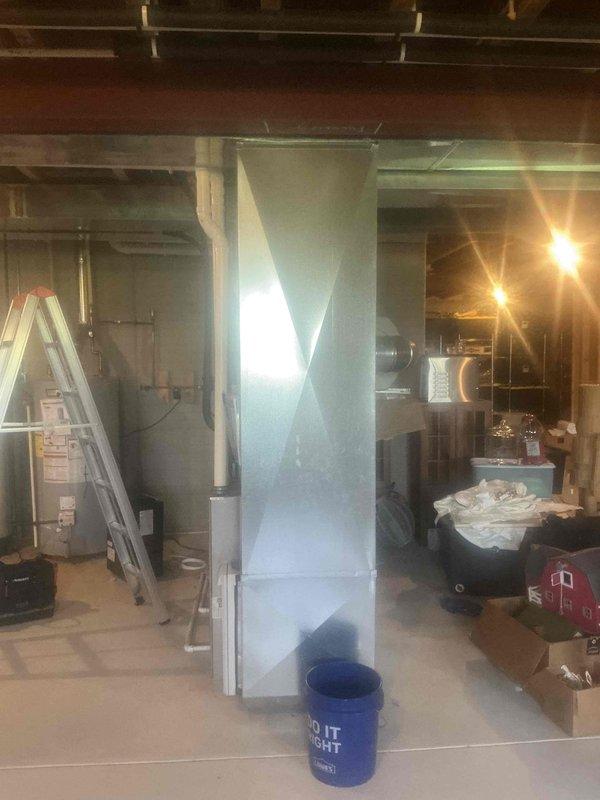 Conducted on-site inspection of residential HVAC system to provide accurate duct cleaning estimate. Previous estimate incorrectly listed four systems; confirmed property has two systems and assessed ductwork configuration in basement mechanical room. Documented furnace units, supply and return ductwork routing, and accessibility for cleaning procedures, and discussed scope of work with homeowner for both current duct cleaning proposal and previously provided estimate from April.