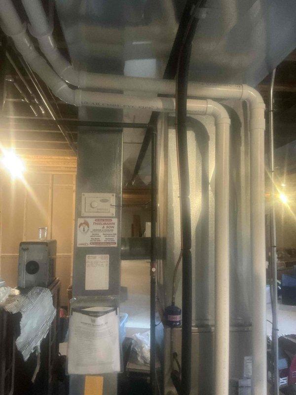 Conducted on-site inspection of residential HVAC system to provide accurate duct cleaning estimate. Previous estimate incorrectly listed four systems; confirmed property has two systems and assessed ductwork configuration in basement mechanical room. Documented furnace units, supply and return ductwork routing, and accessibility for cleaning procedures, and discussed scope of work with homeowner for both current duct cleaning proposal and previously provided estimate from April.