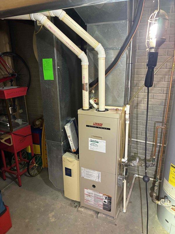 Provided comprehensive estimate for complete HVAC system replacement including 23-year-old Lennox furnace located in basement and matching outdoor air conditioning condenser unit. Both systems remain operational but have reached end of expected service life, with recommendation for Lennox Elite series equipment upgrade to improve efficiency and reliability.