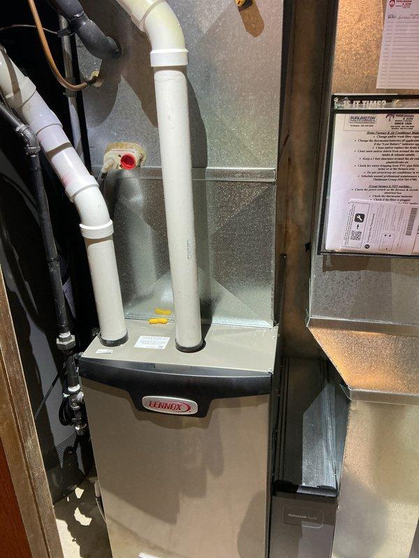 Completed preventative maintenance tune-up on residential Lennox furnace system. Performed comprehensive system inspection, verified proper operation of all components, and recorded diagnostic readings including temperature differential of 32.58 degrees across the evaporator coil, confirming efficient heat transfer and optimal system performance.