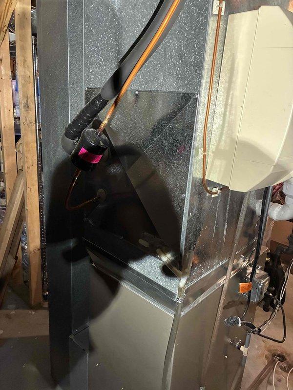 Performed annual air conditioning tune-up on residential HVAC system. Conducted system diagnostics using digital multimeter, checked refrigerant pressures and electrical components, and verified proper operation of furnace and condensate pump. Customer advised to replace air filter and provided filter size specifications for future maintenance.