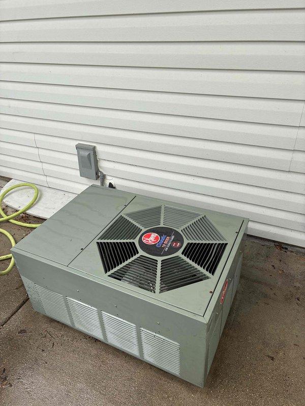 Completed furnace and air conditioning tune-up on Rheem gas furnace (Model: RGF19040AP08MP11B, 40,000 BTU input) and outdoor condensing unit. Performed comprehensive system inspection, verified proper operation of both heating and cooling systems, and confirmed all manufacturer specifications are within normal parameters.