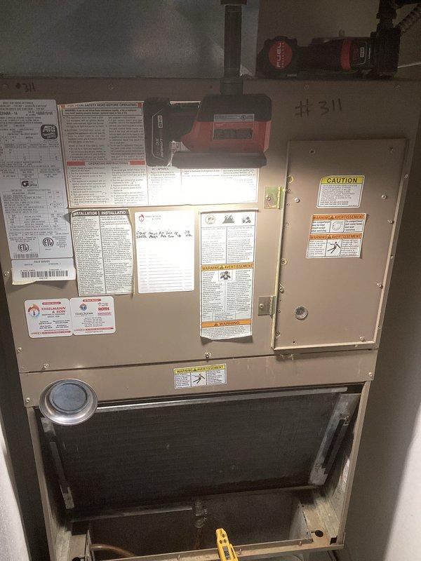 Performed comprehensive tune-up maintenance on residential MagicPak HVAC unit. Conducted thorough inspection of furnace components, verified all safety labels and operational documentation, tested system controls and electrical connections, and assessed ductwork integrity. All components found operating within normal parameters and unit left in proper working condition.