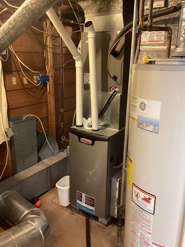 Responded to service call for leaking Aprilaire humidifier on residential HVAC system. Upon arrival, inspected furnace and humidifier assembly in basement utility area. Used manifold gauge set to verify system pressures and confirm proper refrigerant levels on associated equipment. Identified source of water leak from humidifier unit, addressed issue, and verified all connections were secure. System tested and confirmed operational with no further leaking detected at time of departure.