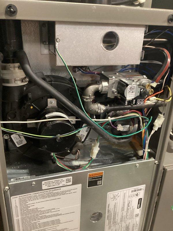 Replaced collector box assembly on gas furnace under parts warranty. Removed and installed new collector box, reconnected all gas valve connections and electrical wiring harness, verified proper operation of unit upon completion.