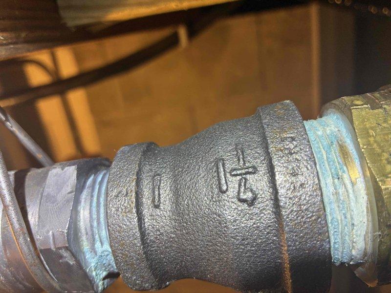 Responded to gas leak tagged by utility company on gas line connection serving generator installed one year prior. Located leak at 1½" threaded pipe connection in gas supply line. Repaired faulty connection, applied proper thread sealant, and pressure tested system to verify leak elimination and safe operation.