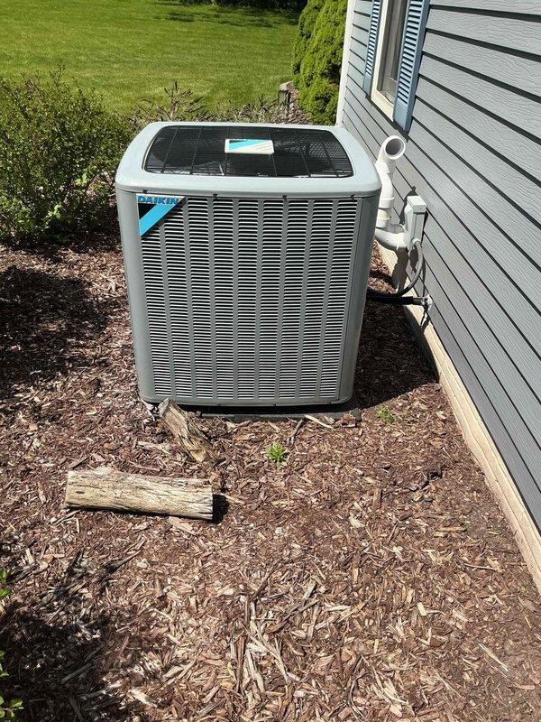 Performed routine maintenance and tune-up on residential air conditioning system. Conducted electrical diagnostics using clamp meter to verify proper amperage draw and system performance at outdoor condensing unit. All components inspected and found operating within normal parameters.