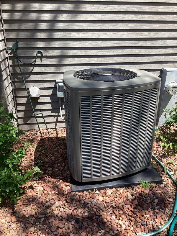 Completed routine preventative maintenance cooling visit on residential air conditioning system as part of recurring family membership program. Performed comprehensive system inspection of outdoor condensing unit, tested refrigerant pressures using manifold gauge set with readings within manufacturer specifications, verified proper operation of all components, and documented equipment condition with unit showing good operational status with no visible defects or required repairs.