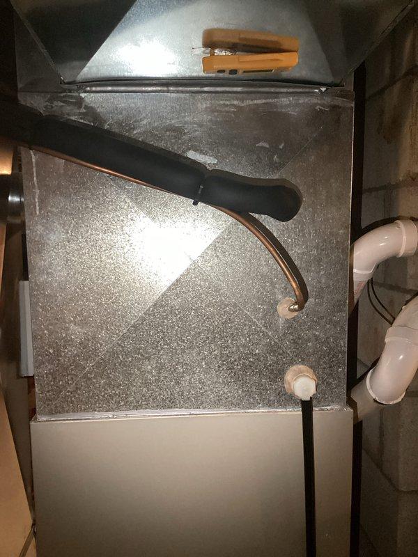 Completed comprehensive AC and furnace tune-up on residential HVAC system. Performed standard maintenance procedures including inspection of air handler unit, verification of refrigerant line connections, assessment of condensate drainage system, and temperature differential measurements across ductwork showing 61.88°F reading. System components operating within normal parameters with no immediate repairs required.