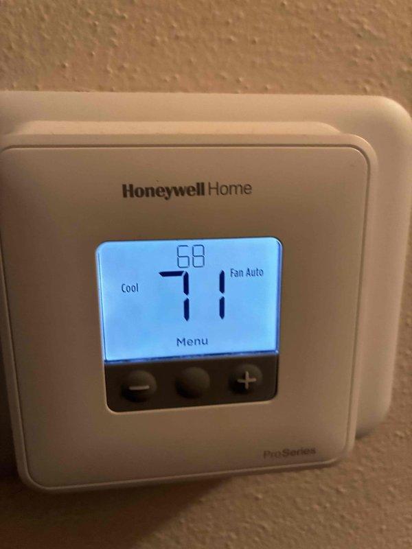 Completed scheduled cooling season maintenance visit under prepaid membership plan. Performed comprehensive A/C tune-up including system inspection, temperature differential measurements, and thermostat verification. Installed customer-supplied Honeywell 16x25x4 air filter as requested. System operating within normal parameters with proper temperature control and airflow confirmed at thermostat and equipment.