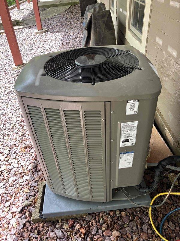 Completed comprehensive cooling system tune-up and maintenance as part of recurring membership agreement. Performed full system inspection of outdoor condensing unit, verified proper operation of all components, and measured system temperatures to confirm optimal performance at 46.4°F. Delivered and installed customer-requested furnace filters including Secure Aire 20x25 and standard filter replacements to maintain indoor air quality and system efficiency.