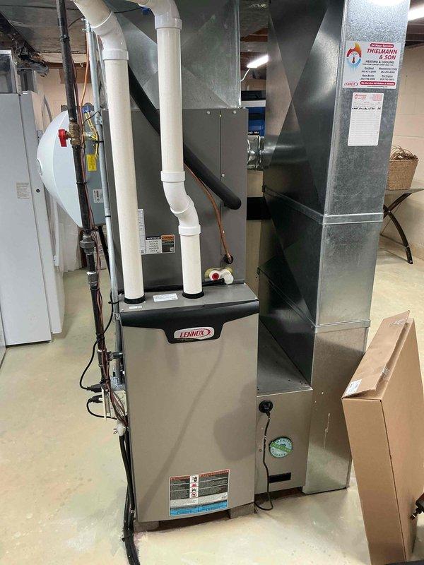 Completed membership cooling maintenance visit on Lennox HVAC system. Performed comprehensive AC tune-up including system inspection of indoor air handler and outdoor condenser unit. Identified and documented need for Lennox Pure Air PC03-16-16 filter replacement and UV light system service. All equipment operating within normal parameters at time of inspection.