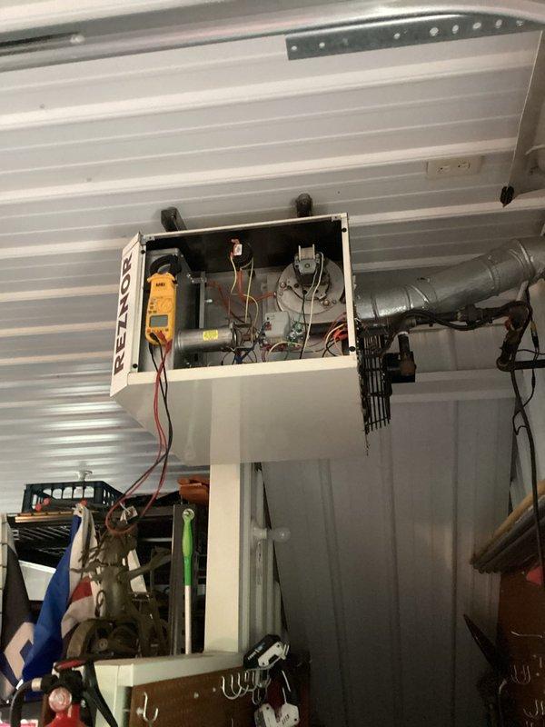 Completed routine maintenance and inspection on Reznor garage heating unit as part of membership agreement. Performed standard heating system diagnostics, checked electrical connections and components, verified proper operation of blower motor and control systems, and inspected venting system. All equipment found to be operating within normal parameters.