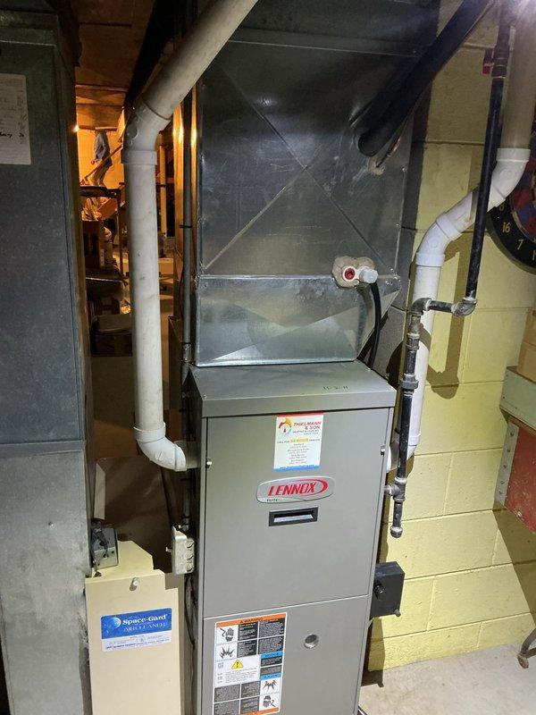 Completed routine cooling system maintenance visit as part of prepaid membership agreement. Performed comprehensive inspection of outdoor condenser unit and indoor Lennox furnace system, including visual assessment of refrigerant lines, condensate drainage, ductwork connections, and all mechanical components. All equipment found operating within normal parameters with no deficiencies noted; system ready for continued seasonal operation.