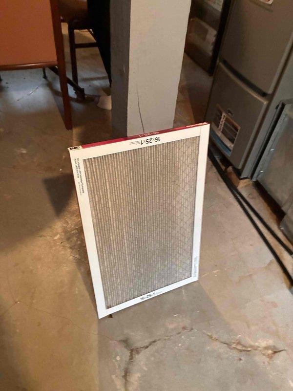 Completed comprehensive A/C tune-up service including full system inspection and preventive maintenance. Replaced dirty air filters with new pleated media filters to restore proper airflow and system efficiency. Provided estimate for duct cleaning services upon customer request.