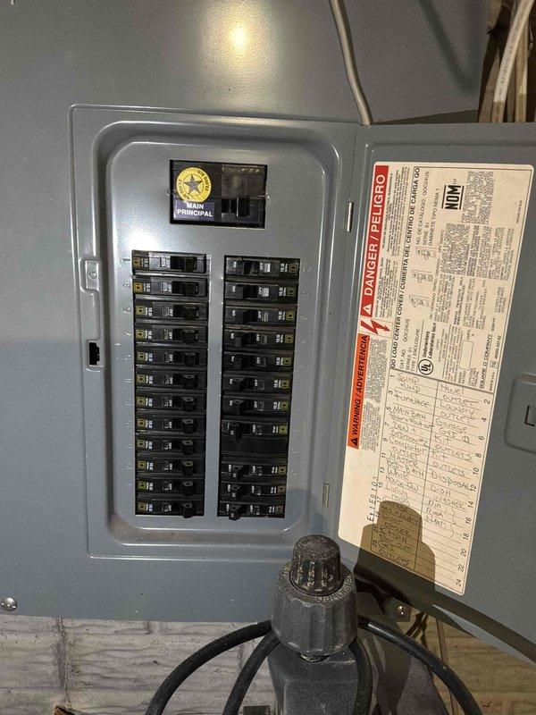Completed estimate for replacement of existing natural gas furnace and installation of new air conditioning system in basement location. Documented current system configuration including thermostat setup and electrical panel specifications to determine equipment requirements and installation parameters for proposed HVAC system upgrade.