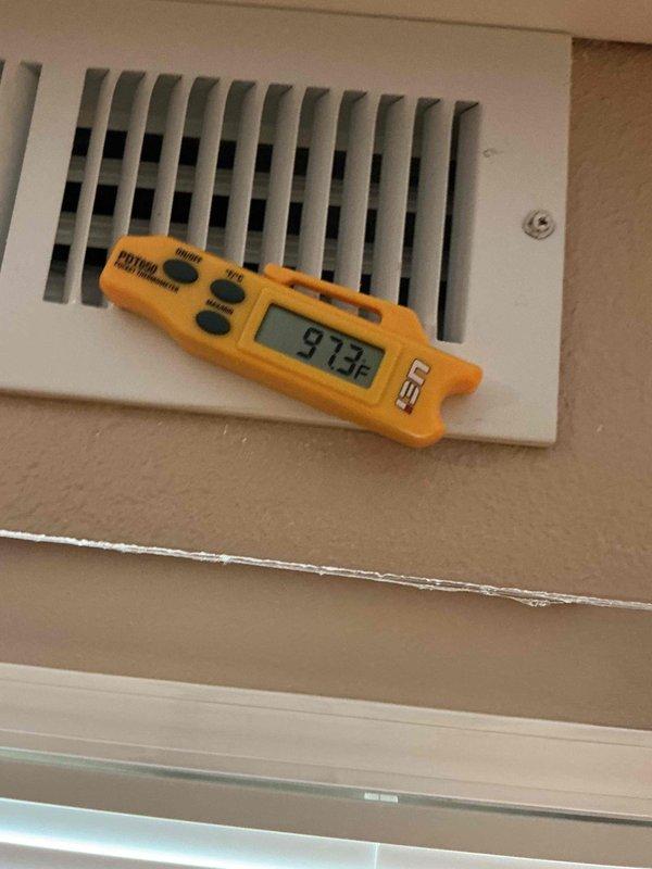 Completed air conditioning and furnace tune-up maintenance service. Performed system diagnostics with temperature readings at supply register showing 97.3°F, and conducted thorough inspection of HVAC equipment including access to internal components for cleaning and adjustment. All systems tested and operating within normal parameters upon completion.