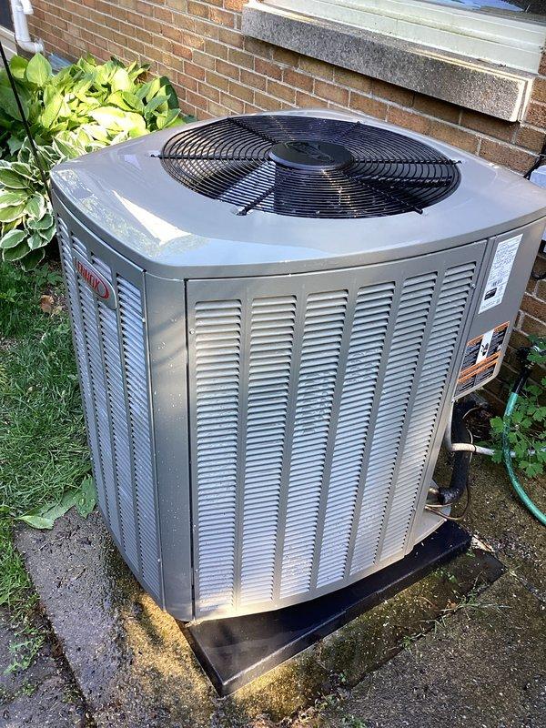 Completed routine cooling system maintenance as part of prepaid membership visit. Performed standard inspection of outdoor condensing unit, which showed normal weathering consistent with typical outdoor installation. Removed debris (plastic bag and organic material) from top of fan guard to ensure proper airflow and prevent potential system efficiency issues. Unit operational and functioning within normal parameters.