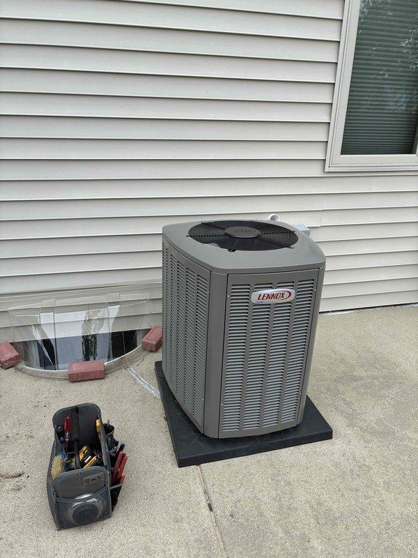 Performed comprehensive air conditioning tune-up on Lennox outdoor unit. Conducted thorough inspection of electrical components including dual circuit boards, toroidal inductors, capacitor, and all wire connections; verified proper operation of all controls and safety systems. Unit tested and confirmed operating within manufacturer specifications.