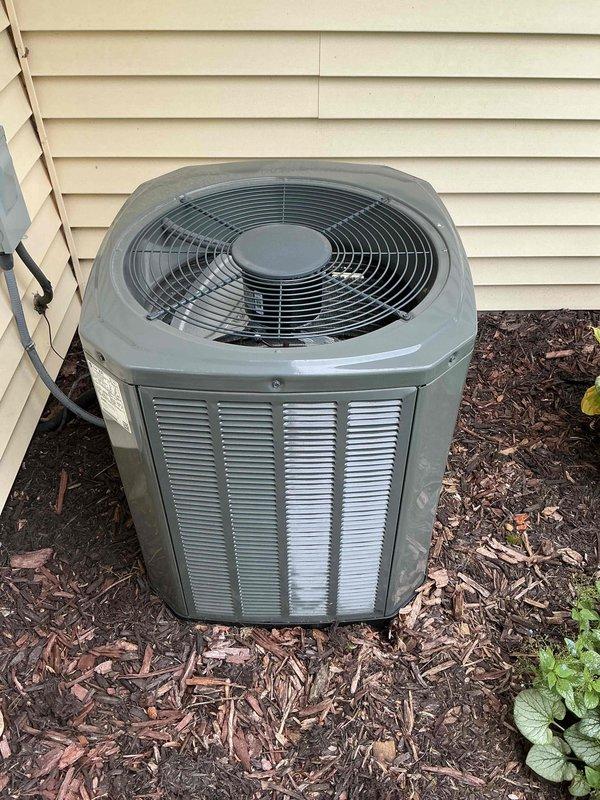 Completed prepaid membership cooling maintenance visit on residential air conditioning system. Performed comprehensive inspection of outdoor condenser unit, including evaluation of capacitor condition, fan operation, and overall system components. Capacitor showed signs of age with rust-colored discoloration on terminals but remained functional within acceptable parameters. Verified proper fan blade operation, inspected protective grills and housing integrity, and documented equipment condition through photographic records. Unit operating normally with no immediate repairs required at time of service.