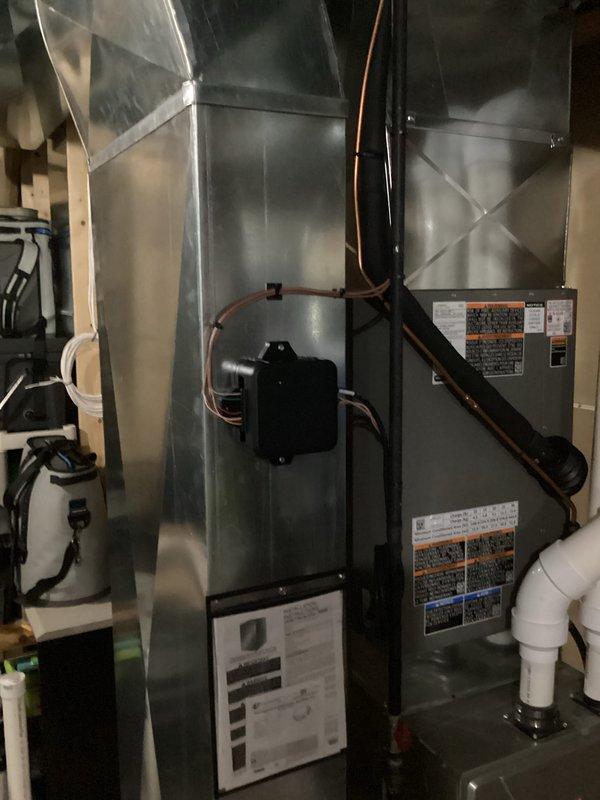 Completed installation of new HVAC system including outdoor condensing unit and indoor evaporator coil. The outdoor unit was mounted on the rooftop with proper electrical connections and refrigerant line routing, while the indoor air handler was installed in the basement mechanical room with copper refrigerant lines, condensate drainage system, and electrical components properly connected. All manufacturer specifications were followed, system was tested and verified operational.