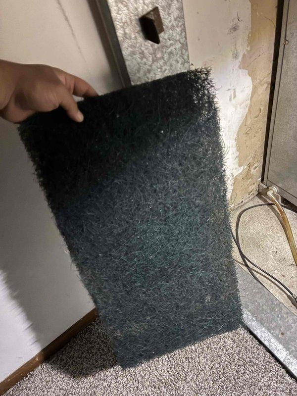 Performed tune-up service on MAGICPAK unit that was not running properly. Inspected and replaced dirty air filter at return air vent, which was restricting airflow. Verified supply air temperature at 59.5°F and confirmed unit is now operating within normal parameters.