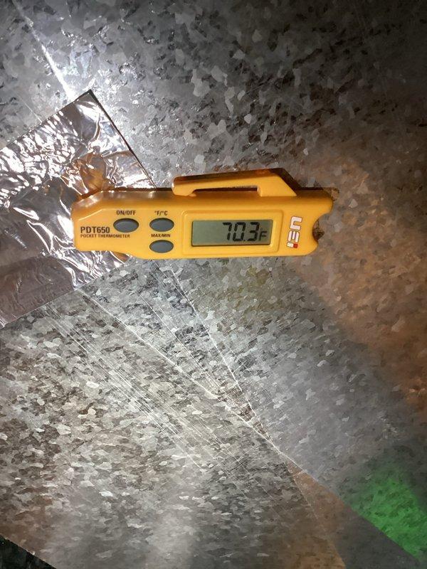 Completed routine cooling system maintenance and tune-up on residential air handler unit as part of recurring membership service. Performed system diagnostics, verified supply air temperature at 70.3°F, inspected air handler cabinet and components, and documented equipment condition with no issues found requiring immediate attention.
