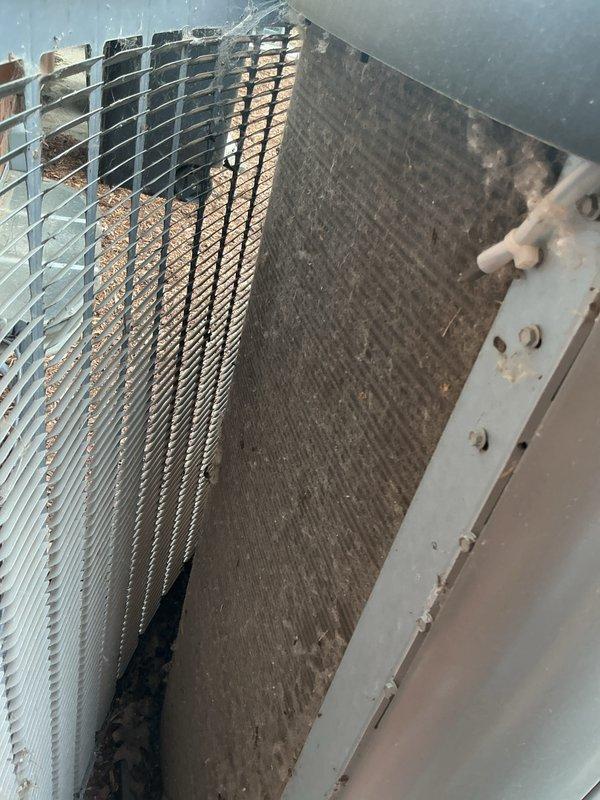 Completed comprehensive air handler tune-up on Lennox system, including full system inspection and performance evaluation. Installed new Honeywell UV light system for improved indoor air quality and microbial control within the ductwork. Replaced existing air filter with Healthy Climate 20x20x5 MERV 16 high-efficiency filter to enhance filtration performance. Inspection revealed significant dust and debris accumulation on evaporator coil fins, particularly on one section of the heat exchanger, indicating the system had been operating under reduced airflow conditions prior to service. All components now functioning within manufacturer specifications.