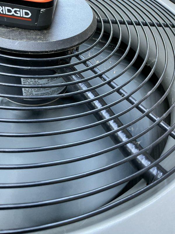 Responded to callback for distressing noise originating from condenser unit following recent tune-up service. Upon arrival, performed thorough inspection of outdoor condenser assembly, examining fan motor, blades, and mounting hardware for loose components or mechanical interference. Verified proper operation of condenser fan and checked for debris within grille assembly that could cause abnormal sounds during operation.