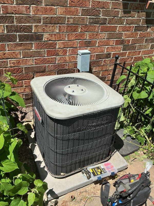 Completed comprehensive air conditioning tune-up service including inspection of outdoor condenser unit and indoor furnace system. Performed standard maintenance procedures, system diagnostics with testing equipment, and replaced HEPA furnace filters to ensure optimal system performance and air quality.
