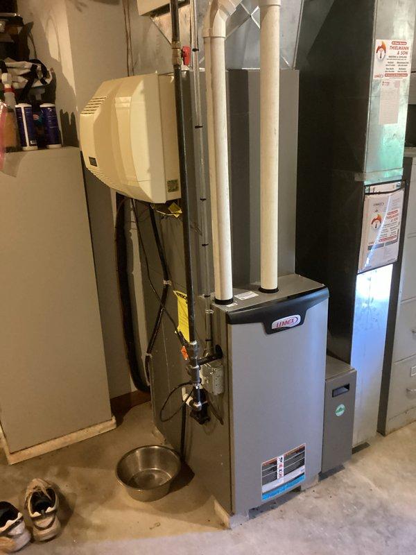 Completed preventative maintenance tune-ups on two Lennox air conditioning systems, including one outdoor condensing unit and one basement furnace/air handler combination. Performed comprehensive system inspections, checked refrigerant pressures using manifold gauges, tested electrical components and capacitors, verified proper airflow, and installed two customer-provided air filters to ensure optimal system performance for the cooling season.