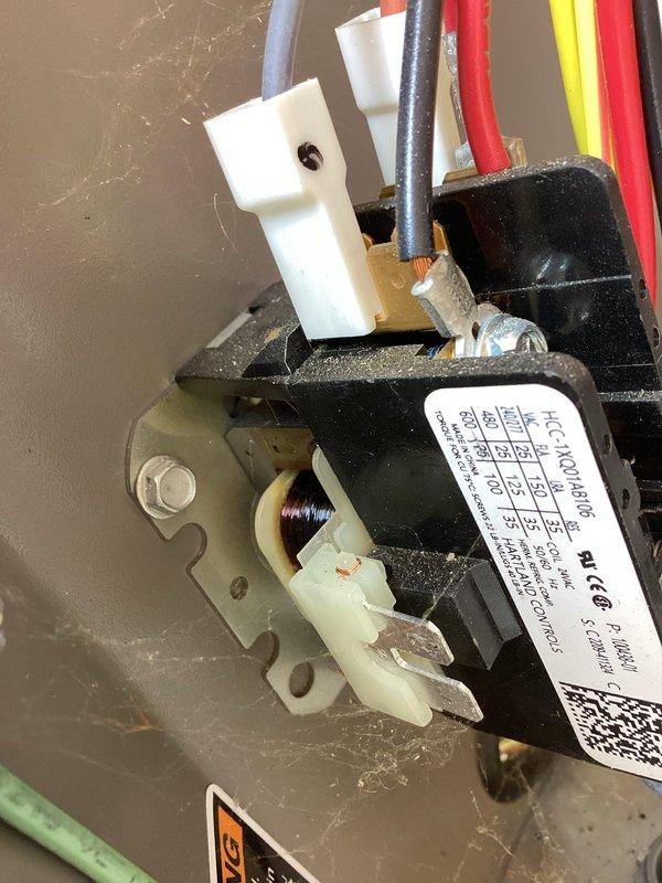 Responded to no cooling call on residential air conditioning system. Upon arrival, diagnosed failed contactor relay preventing compressor operation. Replaced defective contactor, verified proper electrical connections, tested system operation with refrigerant gauges, and confirmed unit returned to normal cooling function.