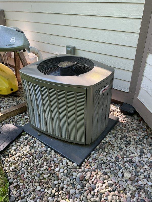 Completed prepaid cooling system maintenance visit as part of membership agreement. Investigated reported condensation leak near furnace switch and PVC piping, inspected Lennox furnace and associated drainage system, examined indoor air handler unit and outdoor condenser unit for proper operation. Documented equipment condition with photos showing all major system components functioning properly with no visible damage or deterioration.