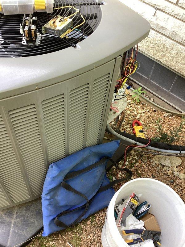 Responded to no cooling call on residential air conditioning system. Upon arrival, found outdoor condensing unit not operating. Performed electrical diagnostics using test meters to evaluate compressor and contactor operation. Identified failed contactor as root cause preventing unit from energizing. Replaced defective contactor with new component, restored power to system, and verified proper operation of compressor and condenser fan. Unit now cooling normally.