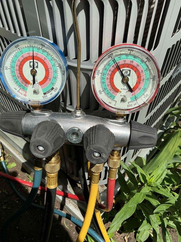 Completed routine cooling system maintenance visit per membership agreement. Performed comprehensive A/C tune-up on outdoor condenser unit, including pressure and temperature diagnostics using manifold gauge set to verify proper refrigerant charge levels and system operation. All components inspected and system operating within manufacturer specifications.