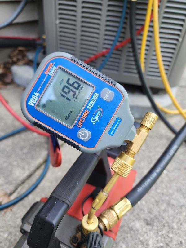 # HVAC System Installation

Completed full installation of new furnace and air conditioning system with associated ductwork modifications. System was properly commissioned and tested using calibrated diagnostic equipment to verify refrigerant pressures, temperatures, and system performance. All readings confirmed optimal operation with proper superheat and subcooling values within manufacturer specifications. Unit is operating efficiently and ready for service.