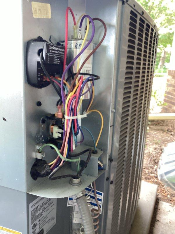Completed air conditioning and furnace tune-up maintenance service on residential HVAC system. Performed comprehensive inspection of evaporator coil assembly, which showed clean fins in good condition with no visible damage or deterioration, and inspected outdoor condensing unit including electrical components, capacitor, contactor, and wiring connections. All components found operating within normal parameters with system ready for continued service.