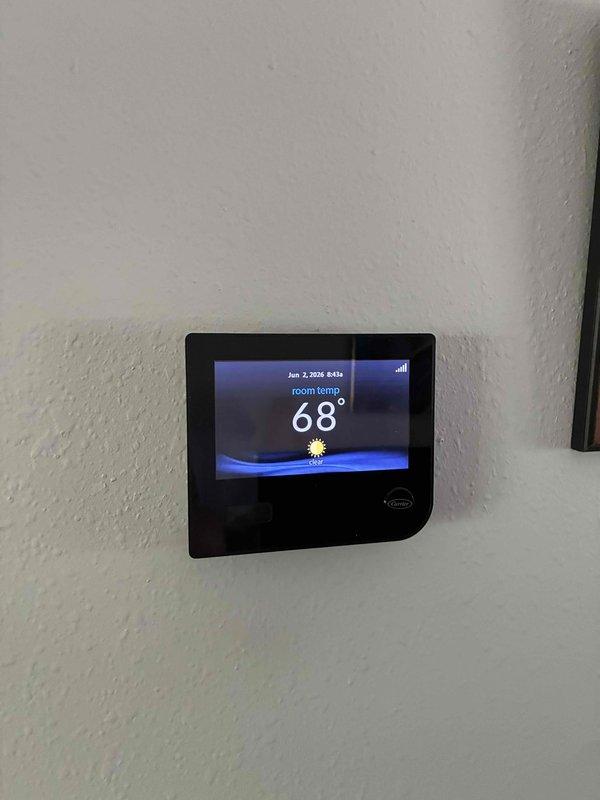 Completed comprehensive tune-up service on both furnace and air conditioning systems as requested. Performed standard maintenance procedures including inspection of outdoor condenser unit, verification of refrigerant pressures using manifold gauges, and confirmed proper thermostat operation displaying 68° room temperature. All systems tested and operating within normal parameters.