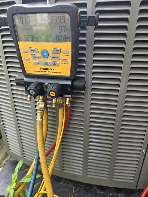 Replaced failed evaporator coil (model CK40CT-30B-01) under warranty due to refrigerant leak in Lennox furnace system. Removed access panels, recovered remaining refrigerant, disconnected copper lines and electrical connections, installed new coil assembly, pressure tested system, evacuated to proper vacuum levels, and recharged with refrigerant to manufacturer specifications. Verified proper system operation with temperature differential readings and confirmed no leaks present.