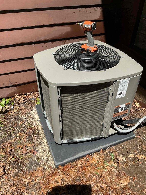 Completed preventative maintenance tune-up on outdoor air conditioning condenser unit. Performed standard system inspection, verified proper fan operation, and documented unit condition with photos. Customer requested estimate for duct cleaning services to be provided separately.