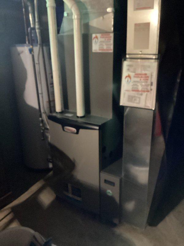 Completed comprehensive air conditioning tune-up service on residential split system. Performed diagnostic testing on outdoor condensing unit, checked refrigerant levels and electrical connections, and inspected indoor furnace/air handler components. Customer was reminded to provide 16x25x5 air filter for system maintenance.