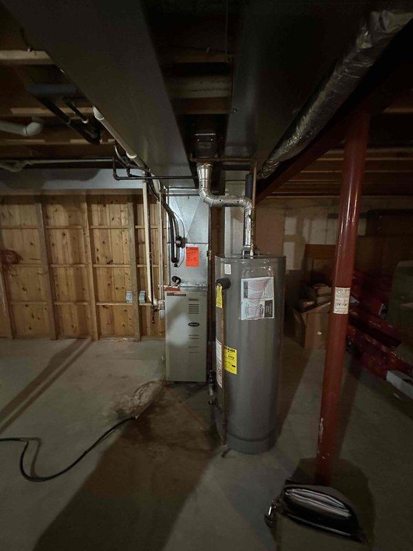 Conducted comprehensive estimate for complete HVAC system replacement including natural gas furnace and air conditioning unit located in basement mechanical room, along with full ductwork cleaning services. Assessed existing equipment configuration, electrical panel capacity, ductwork condition, and installation requirements to provide customer with detailed replacement options and scope of work.