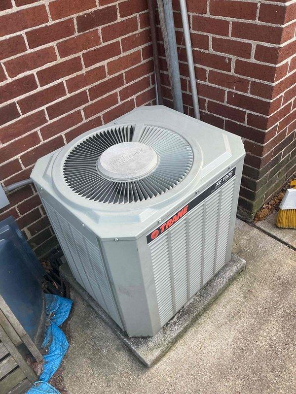 Responded to no cooling complaint on 2006 Trane residential air conditioning system. Upon arrival, performed diagnostic evaluation of outdoor condenser unit and associated components. Unit showed age-related wear consistent with 10+ year operation. Assessed system viability, refrigerant lines, electrical connections, and overall equipment condition to determine repair feasibility versus replacement recommendation for aging equipment.