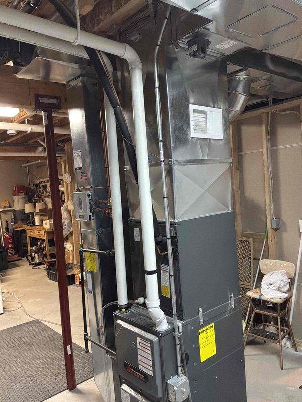 Conducted an on-site assessment for whole home dehumidifier installation in residential basement utility area housing existing HVAC equipment. Evaluated current furnace setup, ductwork configuration, available space, and electrical requirements to provide comprehensive estimate for IAQ system integration with existing infrastructure.