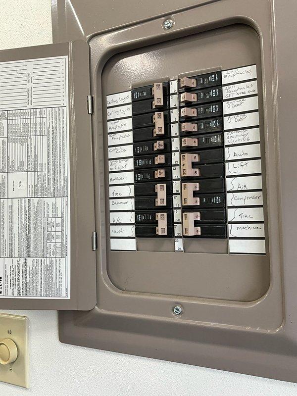 Completed estimate for one-to-one mini split replacement system. Evaluated existing Mitsubishi outdoor condenser unit mounted on metal stand with wall-mounted indoor unit, inspected electrical panel circuit configuration including dedicated AC compressor breaker, and documented current installation including refrigerant line routing and condensate drainage setup. Provided replacement system specifications and installation requirements.