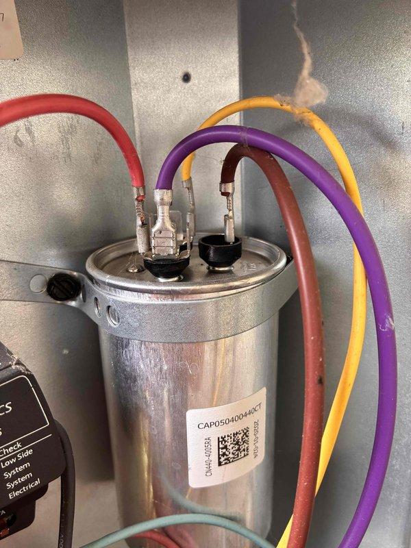 Completed prepaid membership cooling maintenance visit on residential air conditioning system. Performed comprehensive inspection of outdoor condenser unit and electrical components, including capacitor examination and verification of proper wire connections. Unit found in good operating condition with all components functioning within normal parameters.
