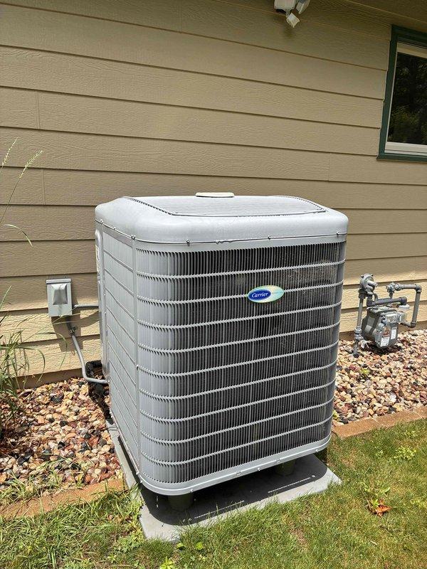 Completed semi-annual preventive maintenance service on residential Carrier air conditioning system per maintenance agreement terms. Performed comprehensive AC tune-up including inspection of outdoor condenser unit, verification of proper operation, and system diagnostics. Replaced dirty air filter with clean unit to restore proper airflow and system efficiency. All components inspected and found operating within normal parameters.