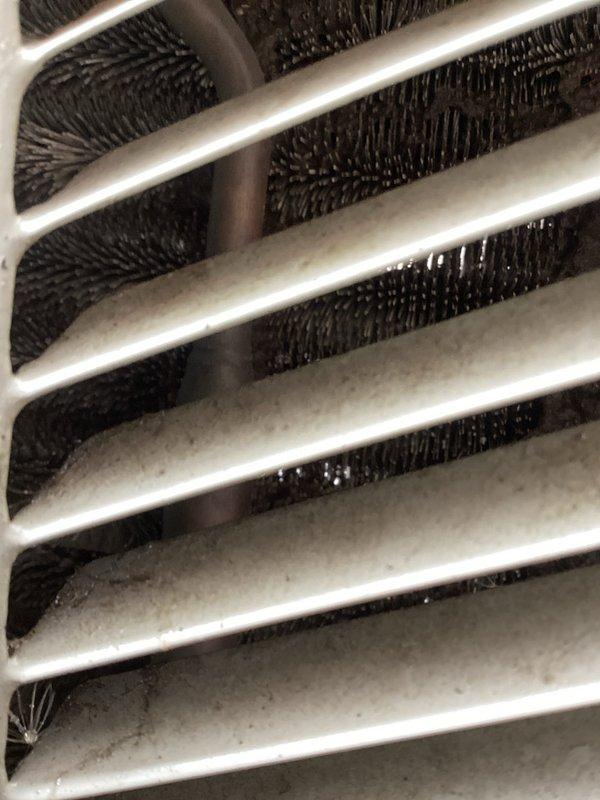 Responded to no cooling complaint on aging residential air conditioning system. Upon arrival, connected manifold gauges to outdoor condenser unit and performed system diagnostics. Inspection revealed dirty evaporator coil with significant dust and debris accumulation restricting airflow, which was contributing to reduced cooling capacity. Assessed overall system condition noting unit age and general wear on outdoor components. Performed necessary testing to determine refrigerant levels and system pressures to evaluate compressor and overall system performance.