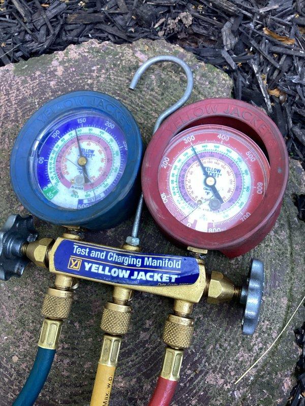 Responded to no cooling call on residential Lennox air handler system over 10 years old. Upon arrival, performed diagnostic testing using manifold gauge set to check refrigerant pressures and system operation. Identified cooling system issue and completed necessary repairs to restore proper operation. System tested and confirmed operational at time of departure.